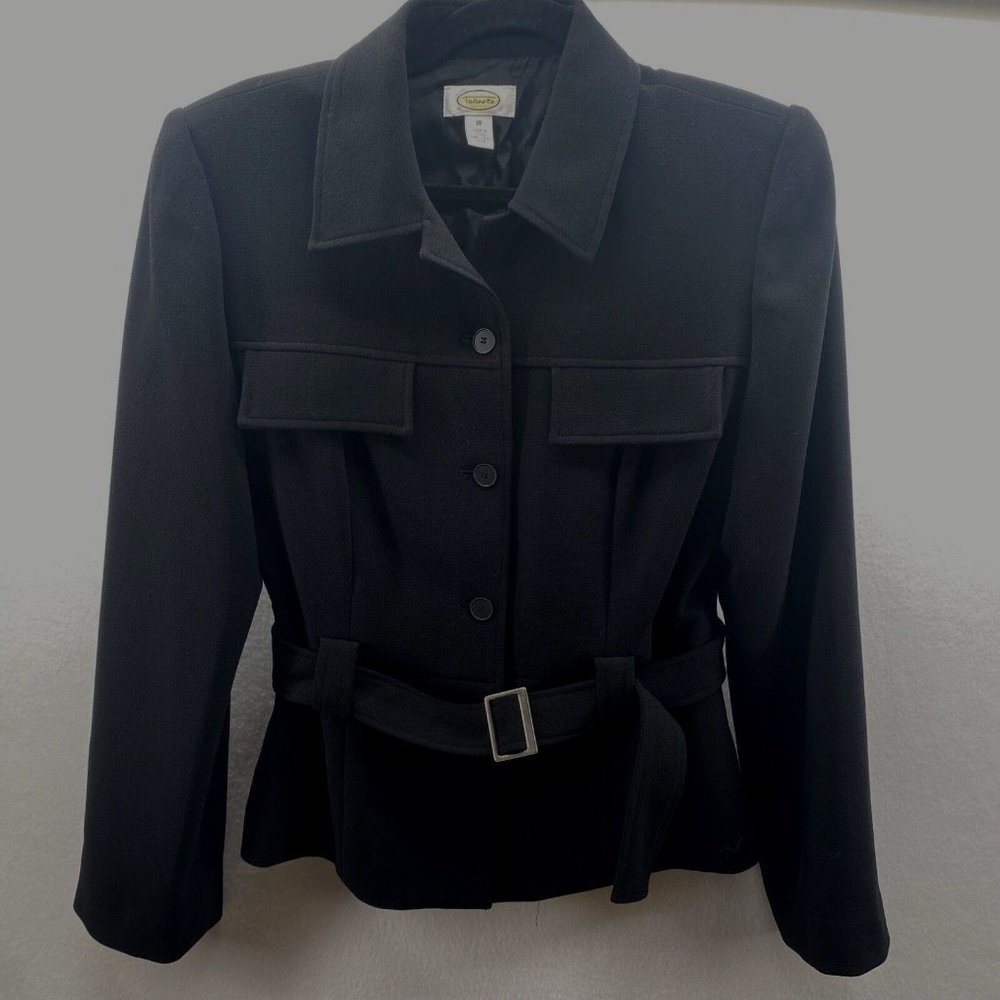 TALBOTS Womens Blazer Jacket w/Belt Classic Office Wear